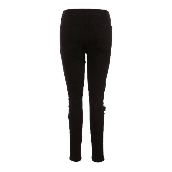 Topshop Jamie Distressed Black High Rise Window Rip Skinny Jeans Size 28 - Picture 3 of 10
